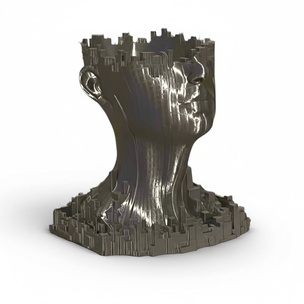 Face Scape Planter with Drip Tray