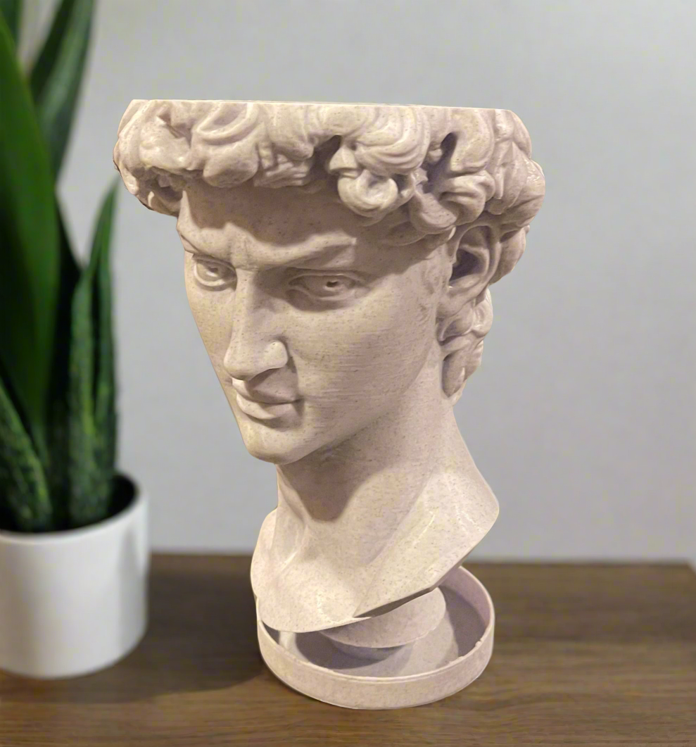David Bust Planter with Drip Base