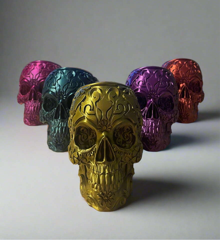 Eternal Bloom – Ornate Gothic Sugar Skull Planter