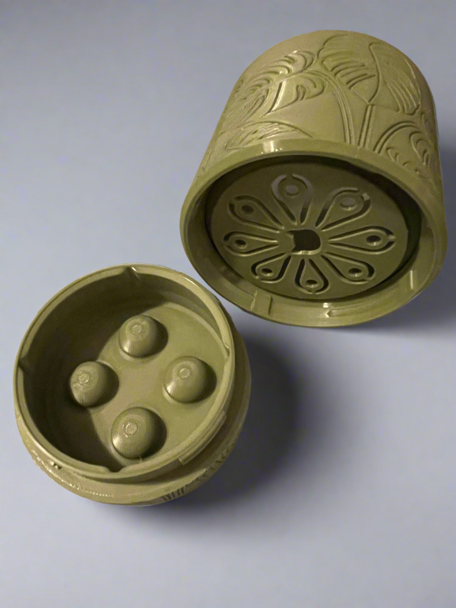 Etched Leaf Planter with Hidden Drip Base