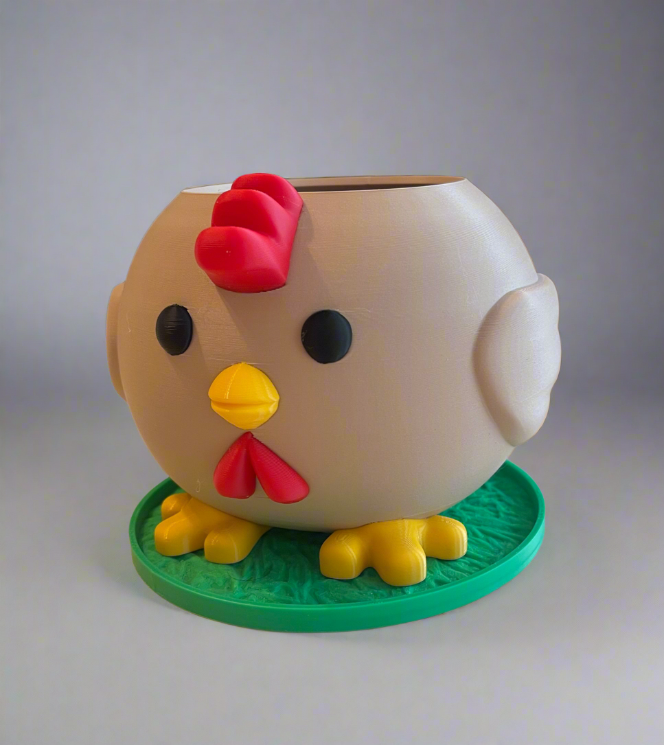 Rooster Planter with Drip Tray