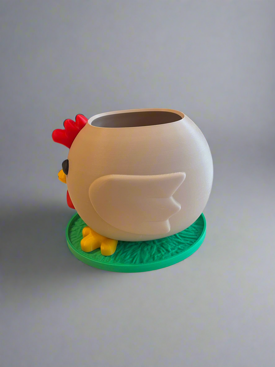 Rooster Planter with Drip Tray