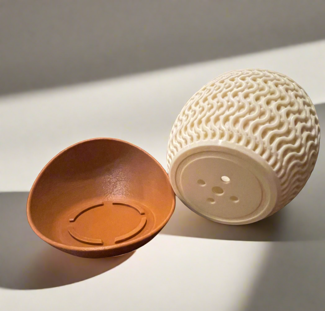 WovenAura Two-Tone Planter with High-Low Drip Tray