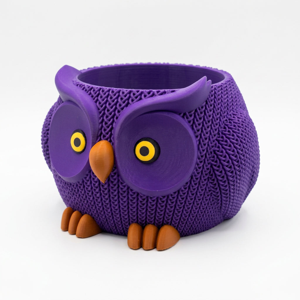 Knitted Owl Planter