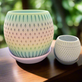 DiamondAura Two-Tone Planter with High-Low Drip Tray