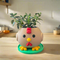 Rooster Planter with Drip Tray