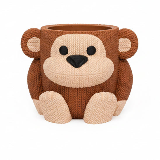 Knitted Monkey Planter