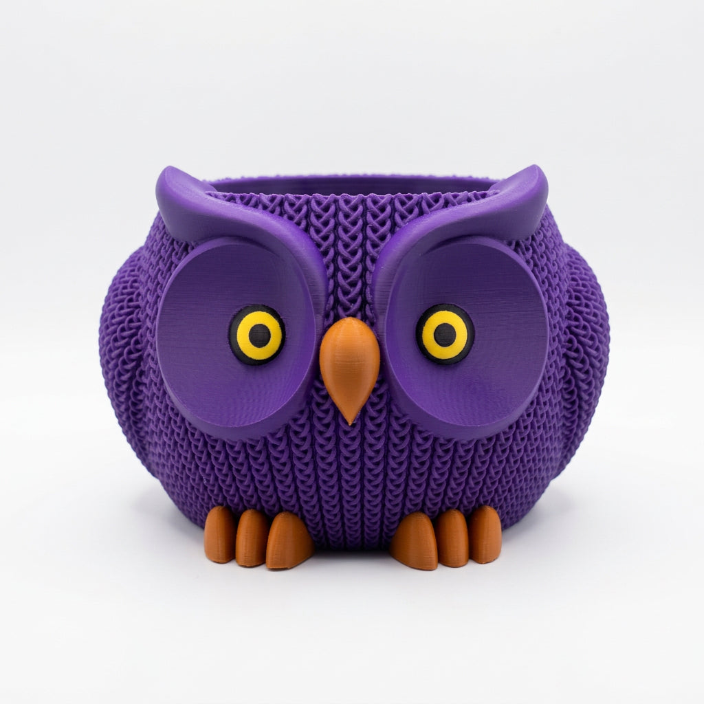 Knitted Owl Planter