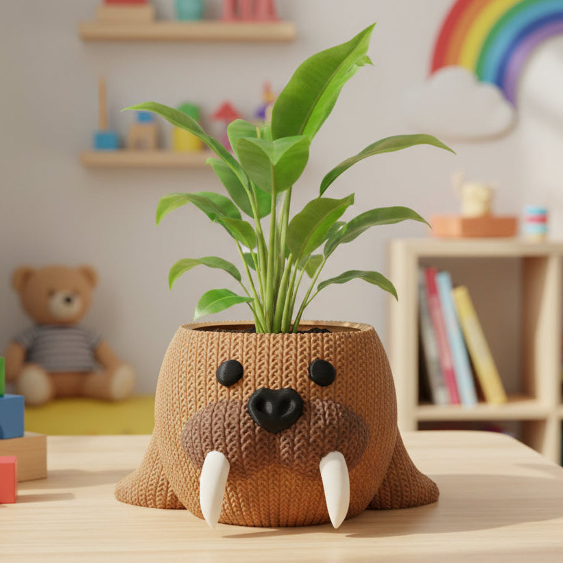 Knitted Seal Planter