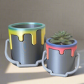 Color Spill Paint Can Cache Pot Planter