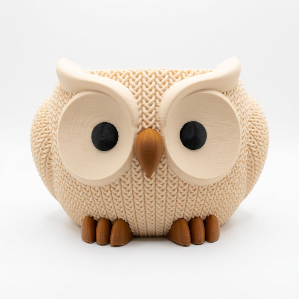 Knitted Owl Planter