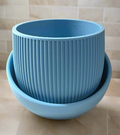 Strata Line Planter with High-Low Drip Tray