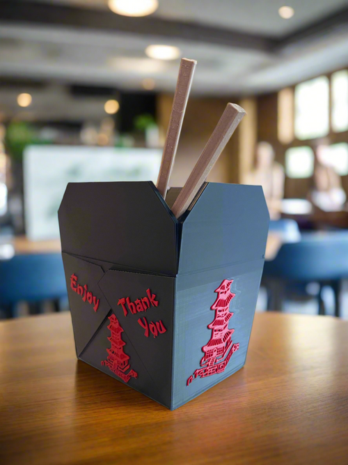 Chopstick Takeout Box Planter with Drip Tray