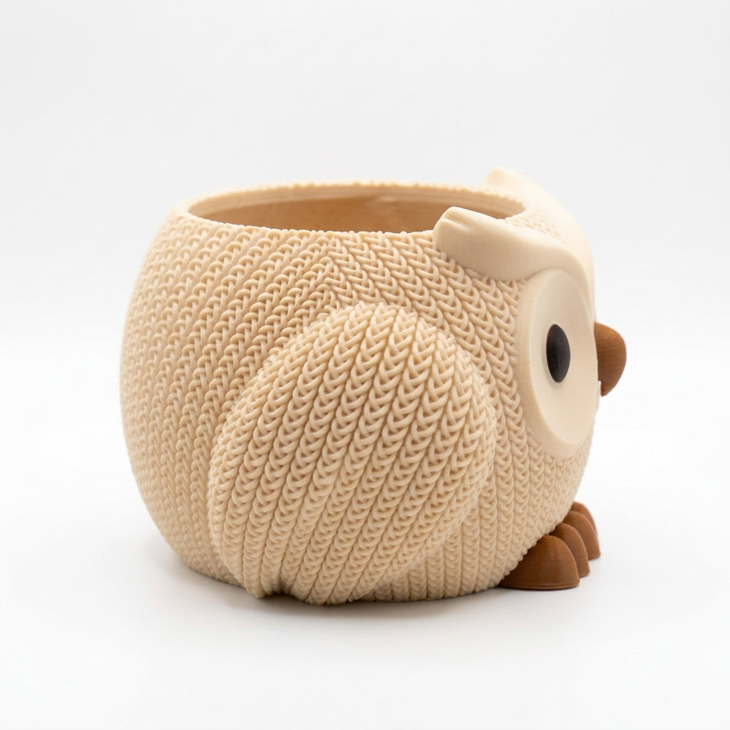 Knitted Owl Planter
