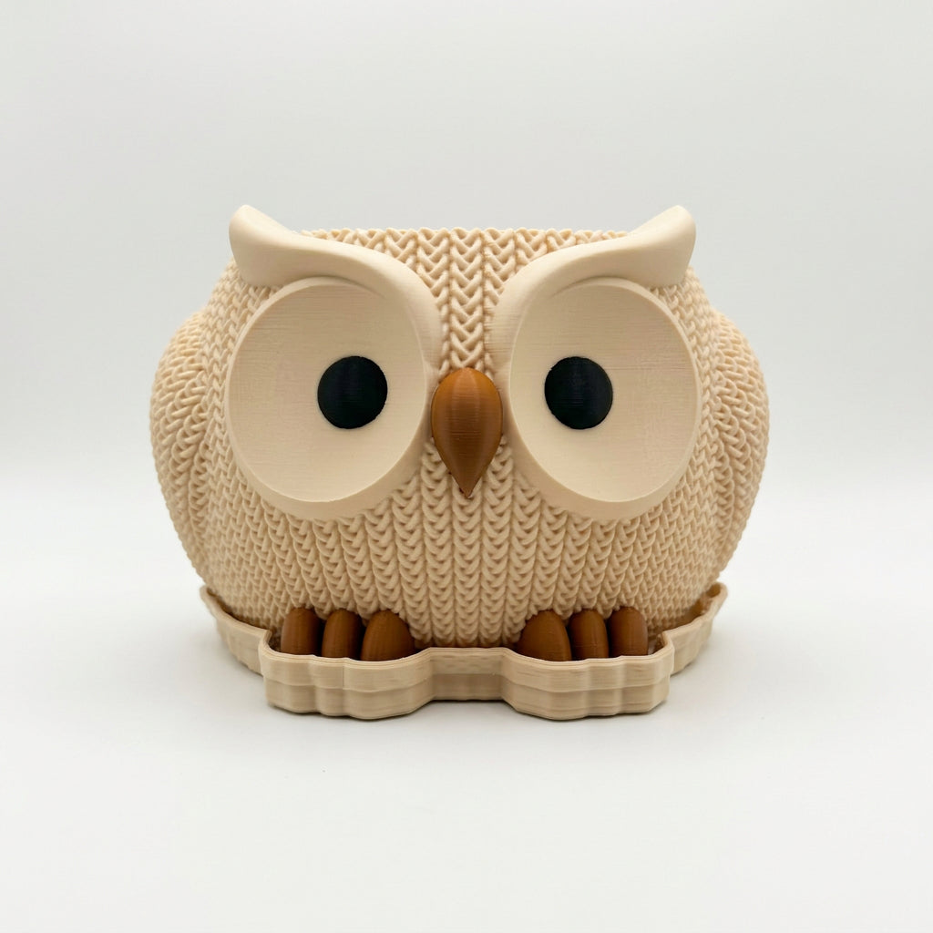 Knitted Owl Planter
